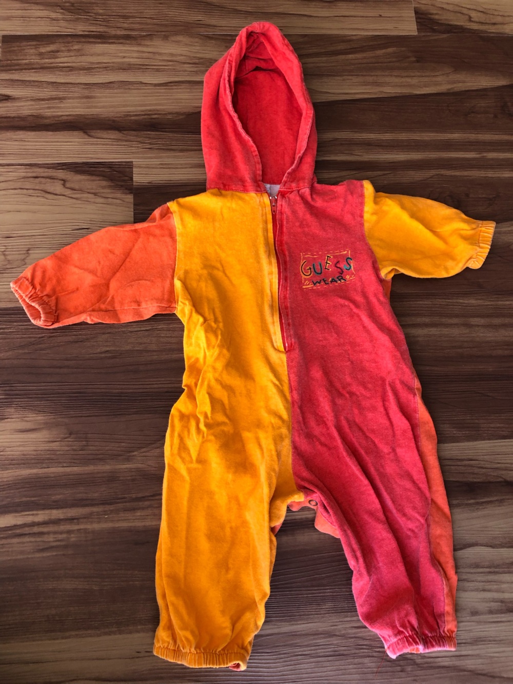 Vintage GUESS Colorblock Hooded One-Piece 9 months